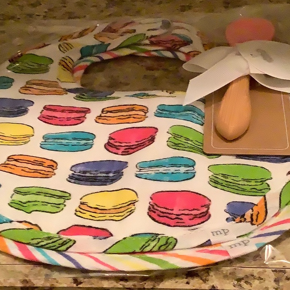 Mud pie, set of two muslin bibs and pink silicone spoon
